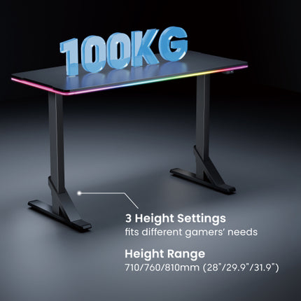 WJ COOLMANT Shape Heavy Duty RGB Gaming Table / Desk Black - طاوله ار جي بي سوداء