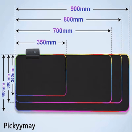 Geometry Large RGB Gamer Mousepad 40x90cm Mouse Mat Gaming Mousepads LED Keyboard Mats Luminous Desk Pads Mouse Pad For PC