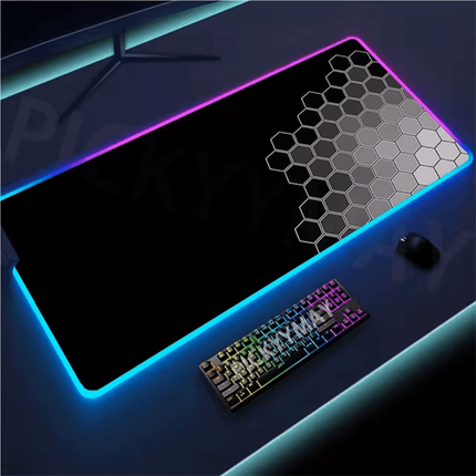 Geometry Large RGB Gamer Mousepad 40x90cm Mouse Mat Gaming Mousepads LED Keyboard Mats Luminous Desk Pads Mouse Pad For PC