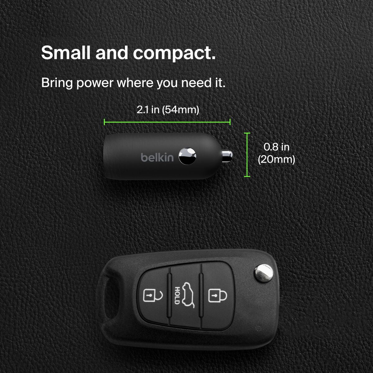 Belkin BoostCharge 30W USB-C PD Car Charger with 1m USB-C to USB-C Cable, PPS, Black