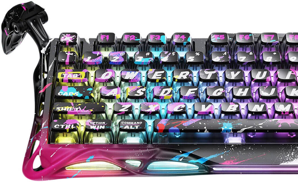 GRAVASTAR MERCURY V75 Pro Special Edition Gaming Keyboard – Neon Graffiti - كيبورد احترافي