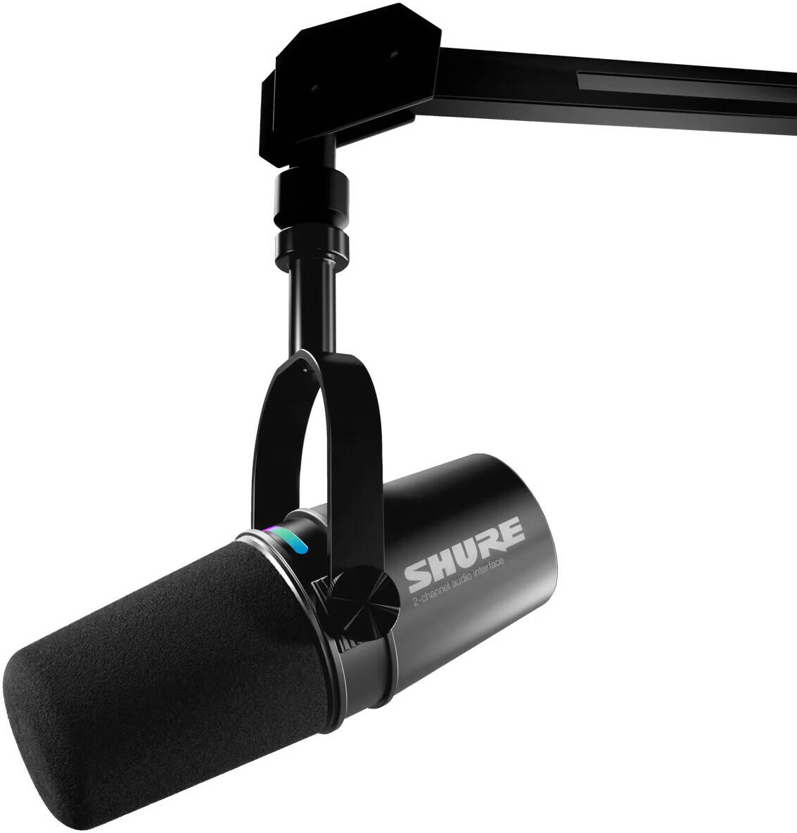 Shure MV7i Smart Microphone & Interface, Dynamic Auto Level Mode, Advanced DSP Features, Customizable LED Touch Panel, Multiple Recording Modes, Mac, Windows, iOS, and Android Compatible, Black | MV7i - مايك أحترافي
