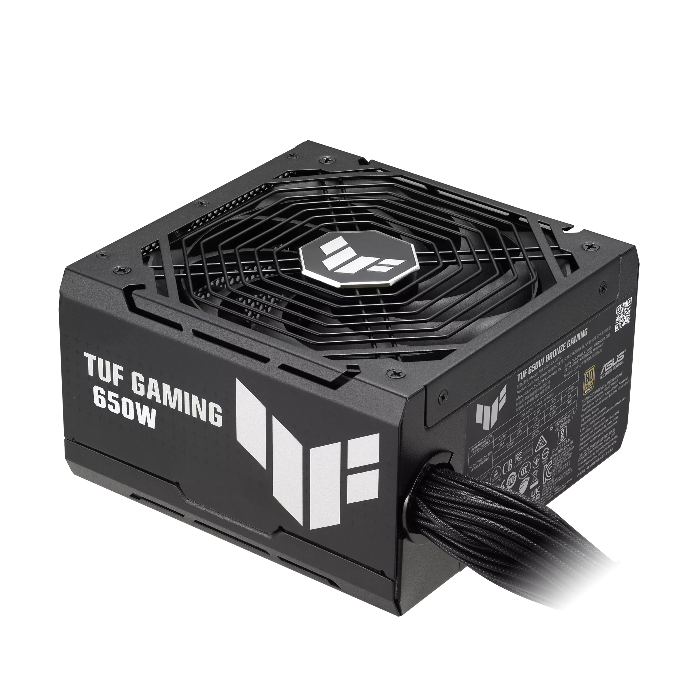 ASUS TUF Gaming 650W Bronze PSU leads in durability, 80 Plus Bronze, Axial-tech fan design - مزود الطاقة