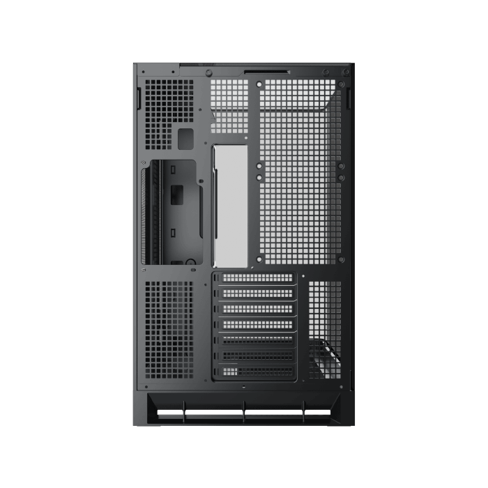 XIGMATEK Pano II E-ATX Medium Tower Case with One-Piece Curved Tempered Glass, 8 x 120mm ARGB Fans and PWM Remote Case, Vertical GPU Mount Included- كيس العاب أسود للكمبيوتر
