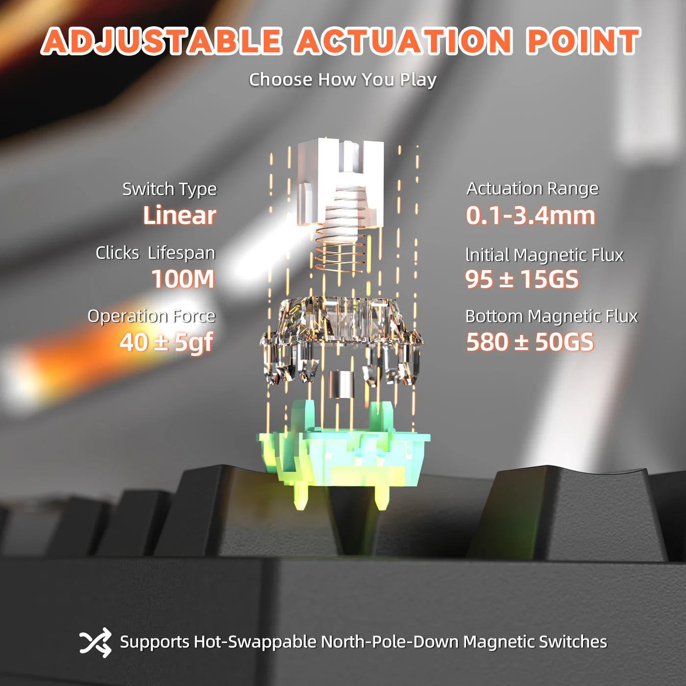 ATTACK SHARK R82 HE Rapid Trigger Keyboard Magnetic Switch with 0.005MM RT Black - كيبورد مغناطيسي أسود