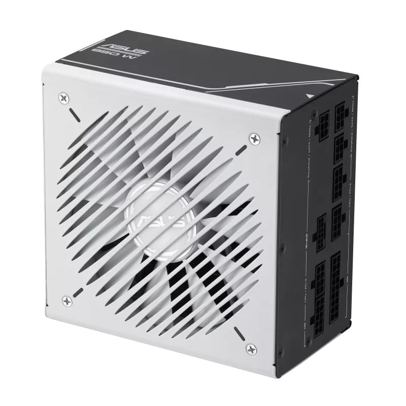 ASUS Prime AP-850G Fully Modular ATX Power Supply, 850W Power, 80 Plus Gold Efficiency, Active PFC, ATX 3.0 Compatible, Dual-Ball Fan Bearings, White - مزود الطاقة
