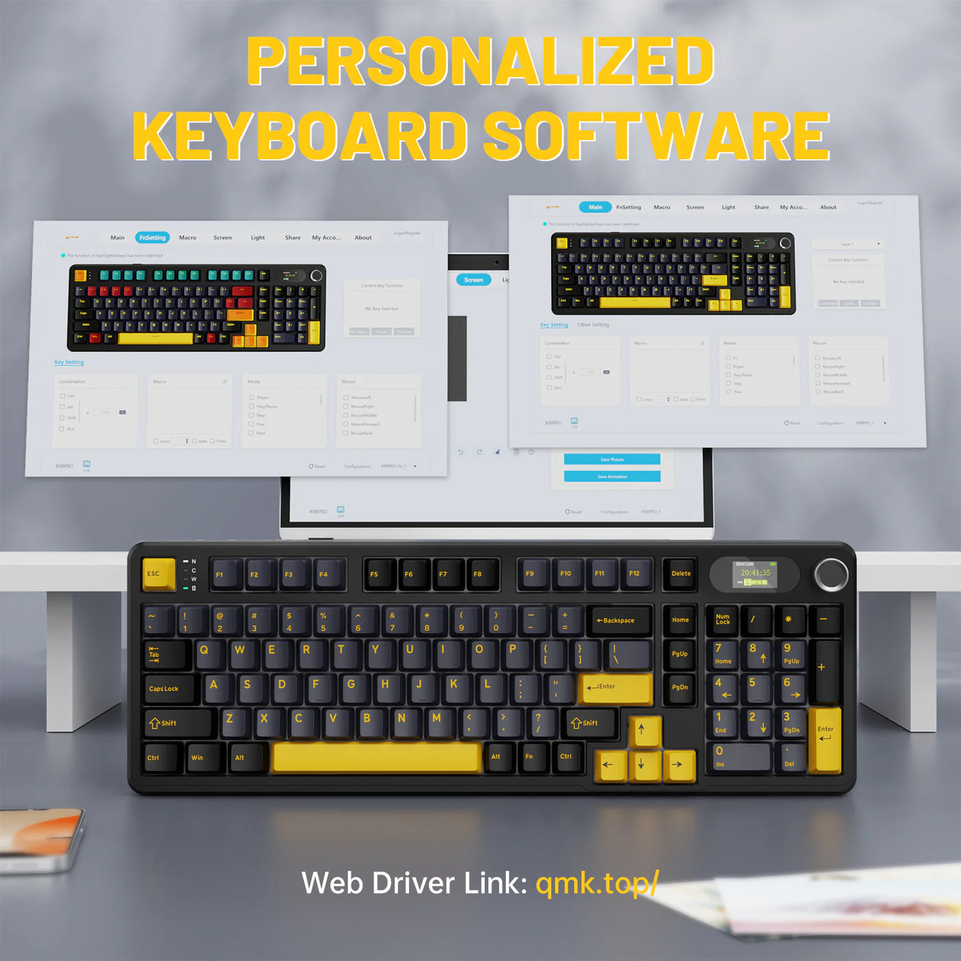 ATTACK SHARK X98PRO Wireless, Tri-Mode Gaming Mechanical Keyboard Star Black - كيبورد ميكانيكي أسود