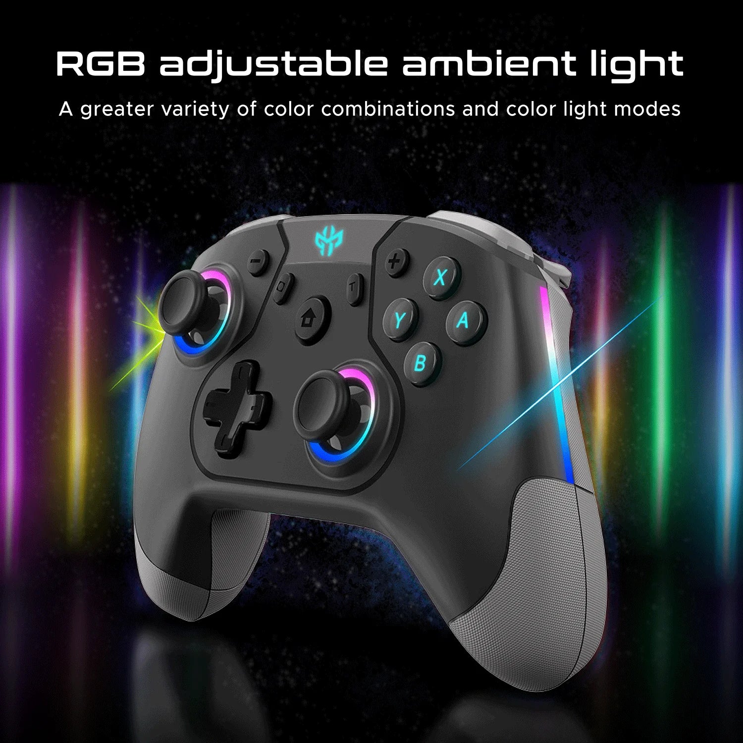 GXM Alpha Pro Wireless Controller RGB, 6-Axis Drive, Wired & Wireless Connectivity For Nintendo Switch/Android/IOS/PC White - وحدة تحكم
