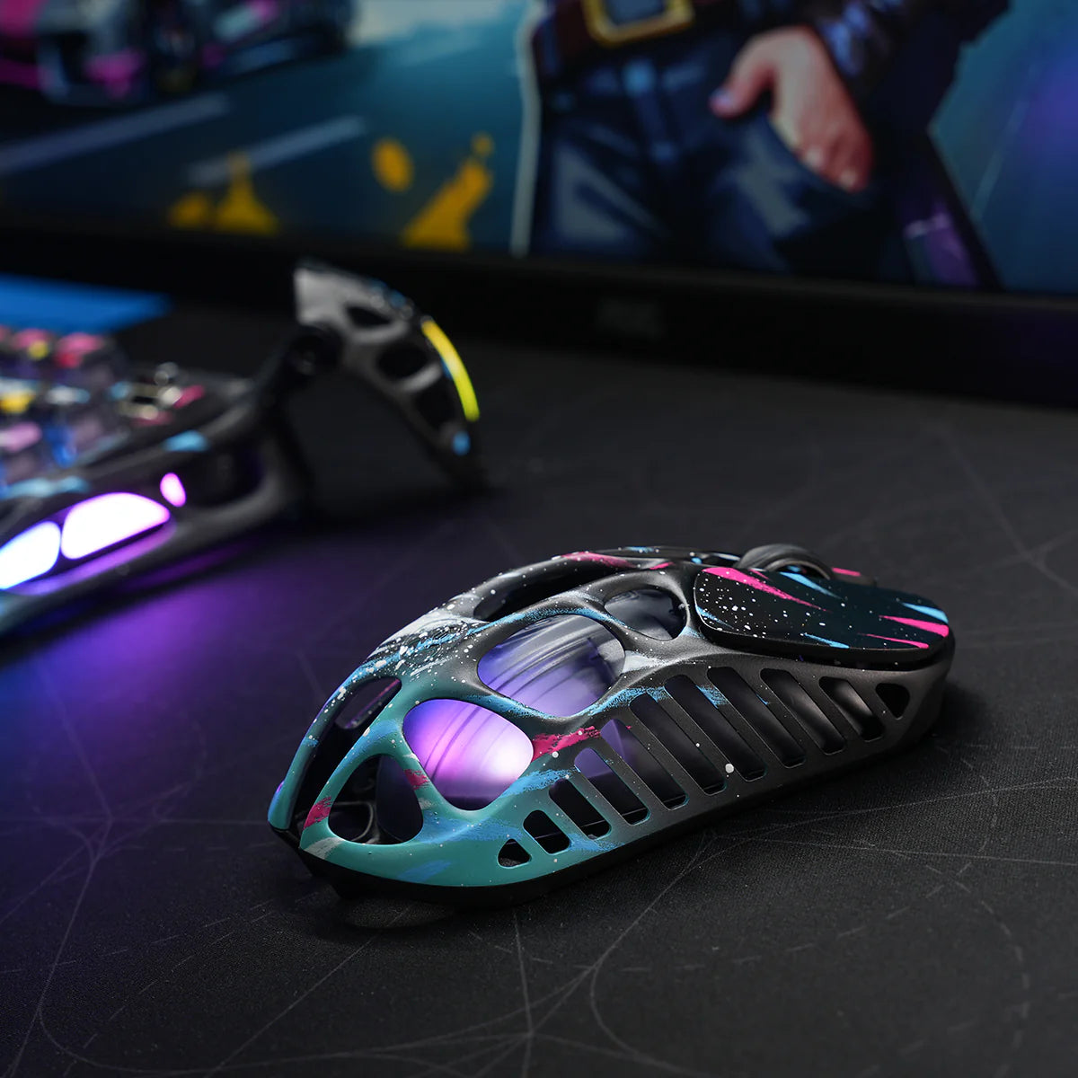 GravaStar Mercury X Pro Wireless Gaming Mouse GM+8K – Neon Graffiti Special Edition - ماوس قيمينغ احترافي