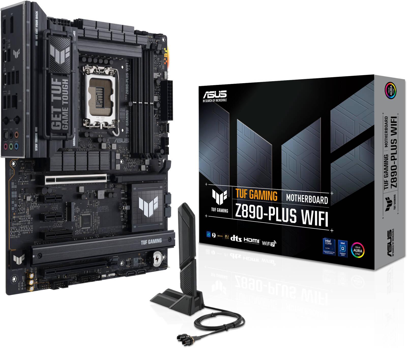 ASUS TUF Gaming Z890-Plus Wi-Fi LGA 1851 ATX Motherboard, Intel Z890 DDR5 - لوحه ام ASUS TUF Gaming Z890-Plus Wi-Fi LGA 1851 ATX Motherboard, Intel Z890 DDR5 - لوحه ام