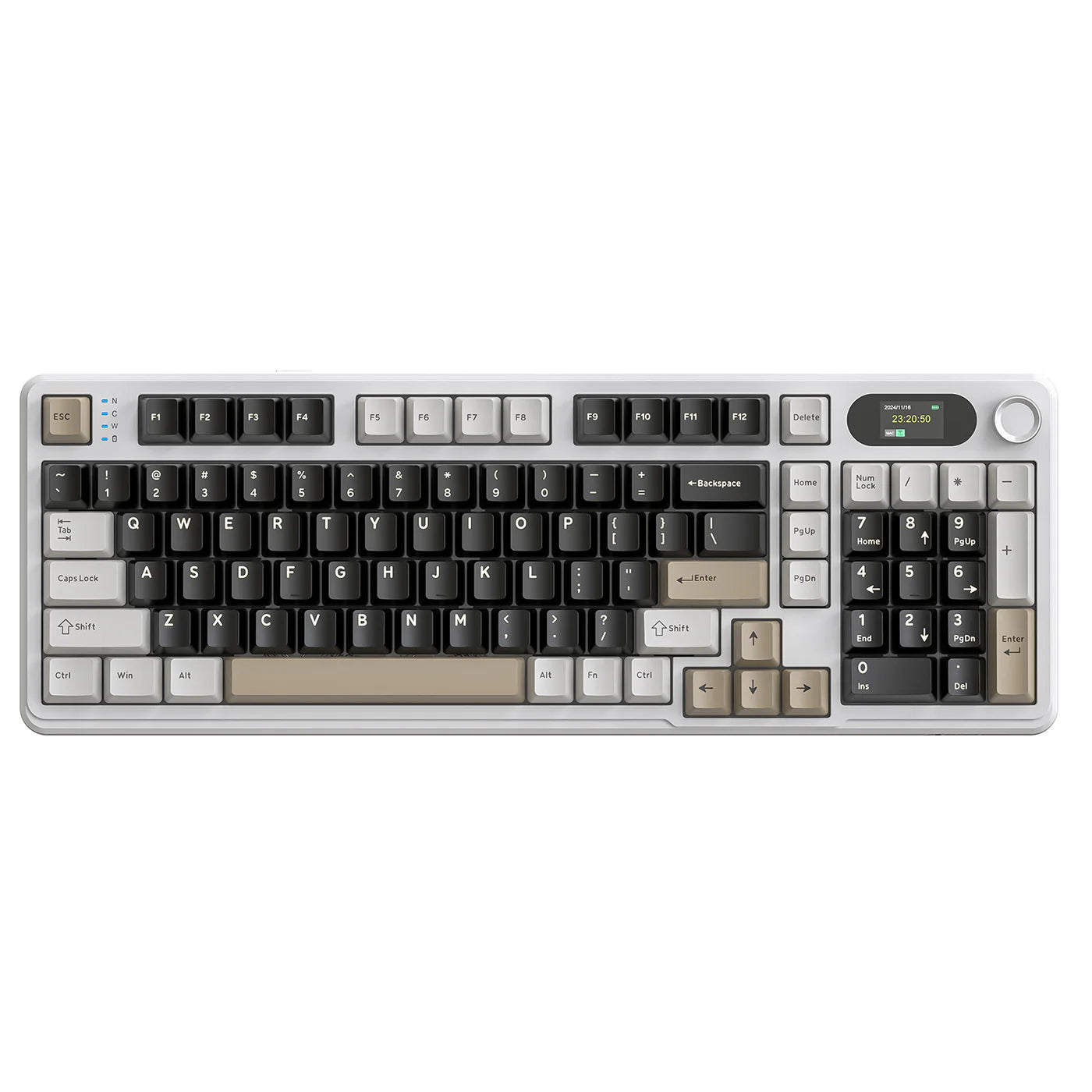 ATTACK SHARK X98PRO Wireless, Tri-Mode Gaming Mechanical Keyboard Cheese White - كيبورد ميكانيكي أبيض