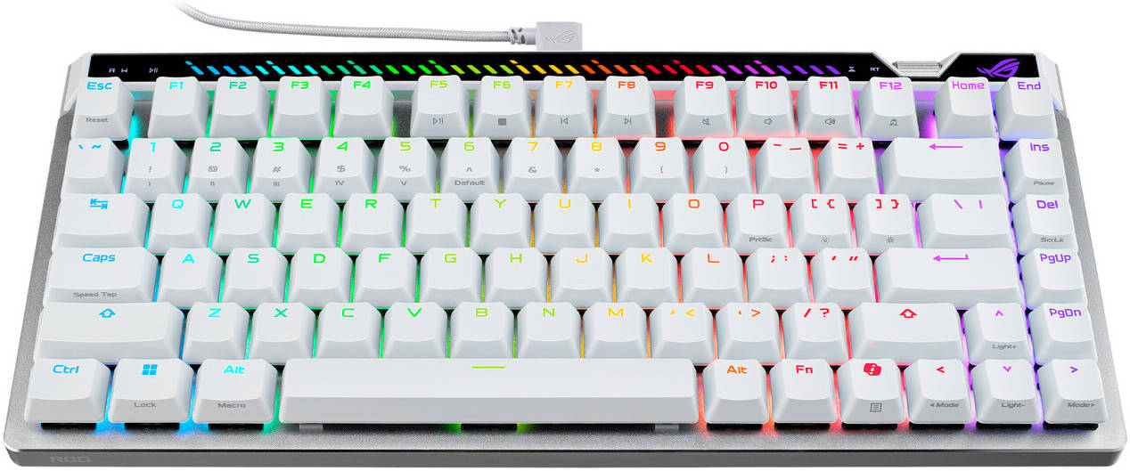 ASUS ROG Falchion Ace 75 HE Gaming Keyboard, Magnetic Switch, Hot-Swappable, English-Arabic Layout White - كيبورد اسوس مغناطيسي أبيض