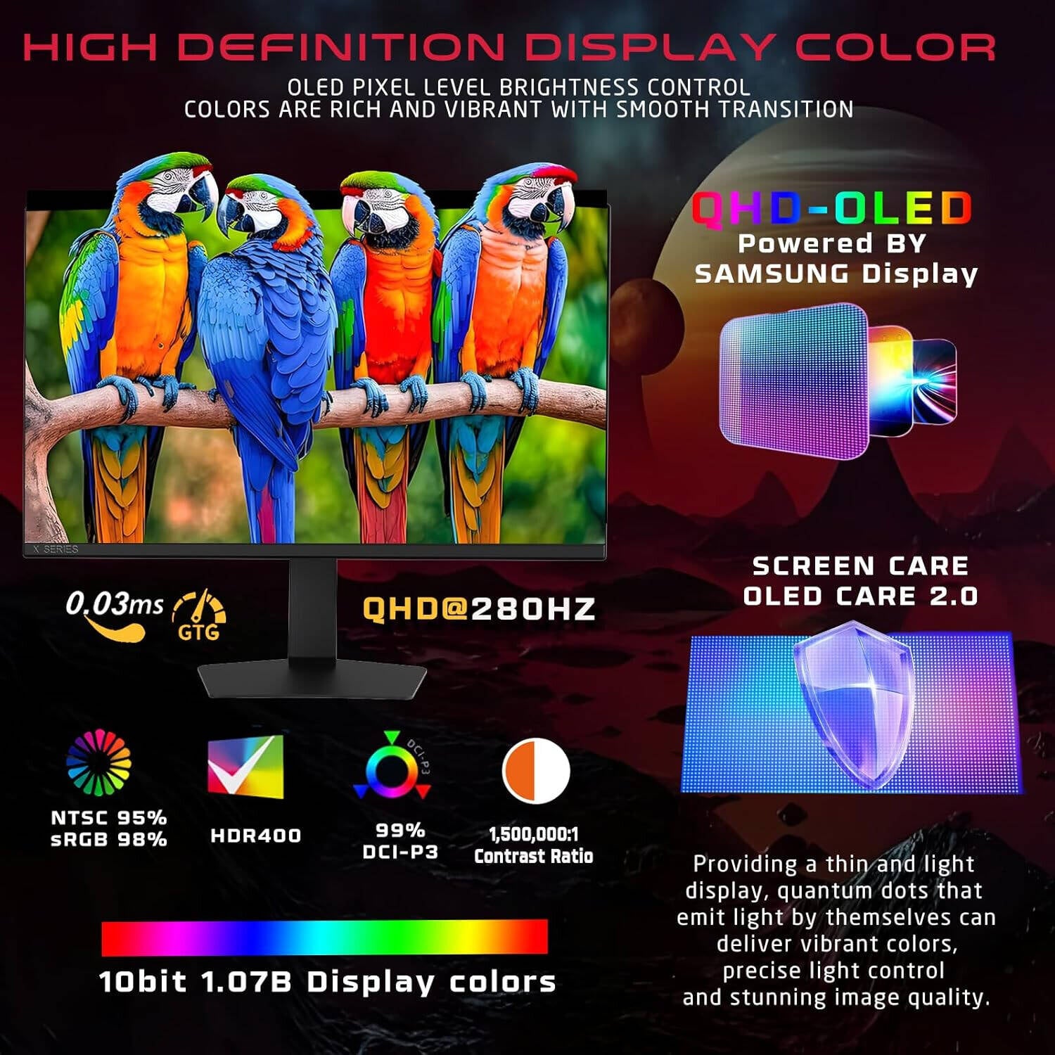 GAMEON GO27QDOLD280 Gaming Monitor 27