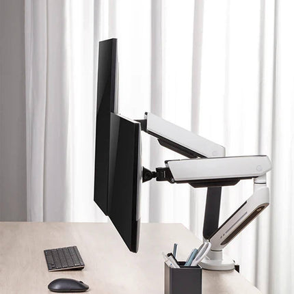 Twisted Minds Dual Premium Monitor Arm With RGB Lighting - White TM-54-C012-W - حامل شاشه