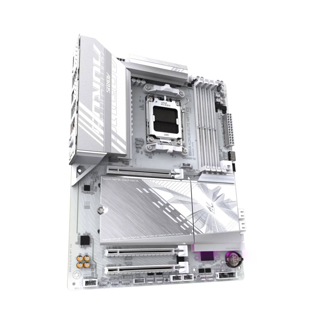 GIGABYTE B850 AORUS ELITE WIFI7 ICE AM5 ATX Motherboard, DDR5, PCIe 5.0, WiFi 7, White