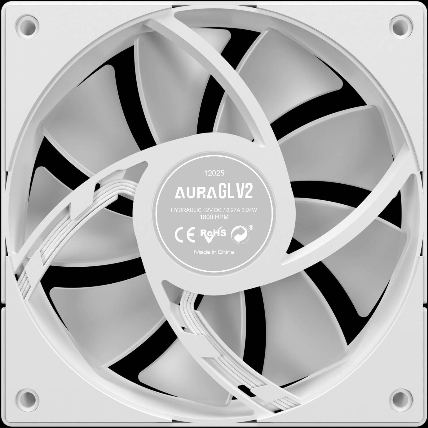 GAMDIAS Aura GL360 V2 Liquid Cooler, Support LGA 1700 / AM5, 800 - 1800 RPM Fan Speed, 2.12 mmH2O Air Pressure, Hydraulic PWM Fans, 73.6 CFM Air Flow, Hidden Cable Routing, White - مبرد  مائي أبيض