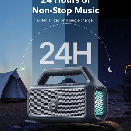 Anker Soundcore  A3138011 Boom 2 Powerful Outdoor Bass Bluetooth Speaker | 80W | Bluetooth 5.3 | 24 Hours Play Time | IPX7 Waterproof - مكبر صوت