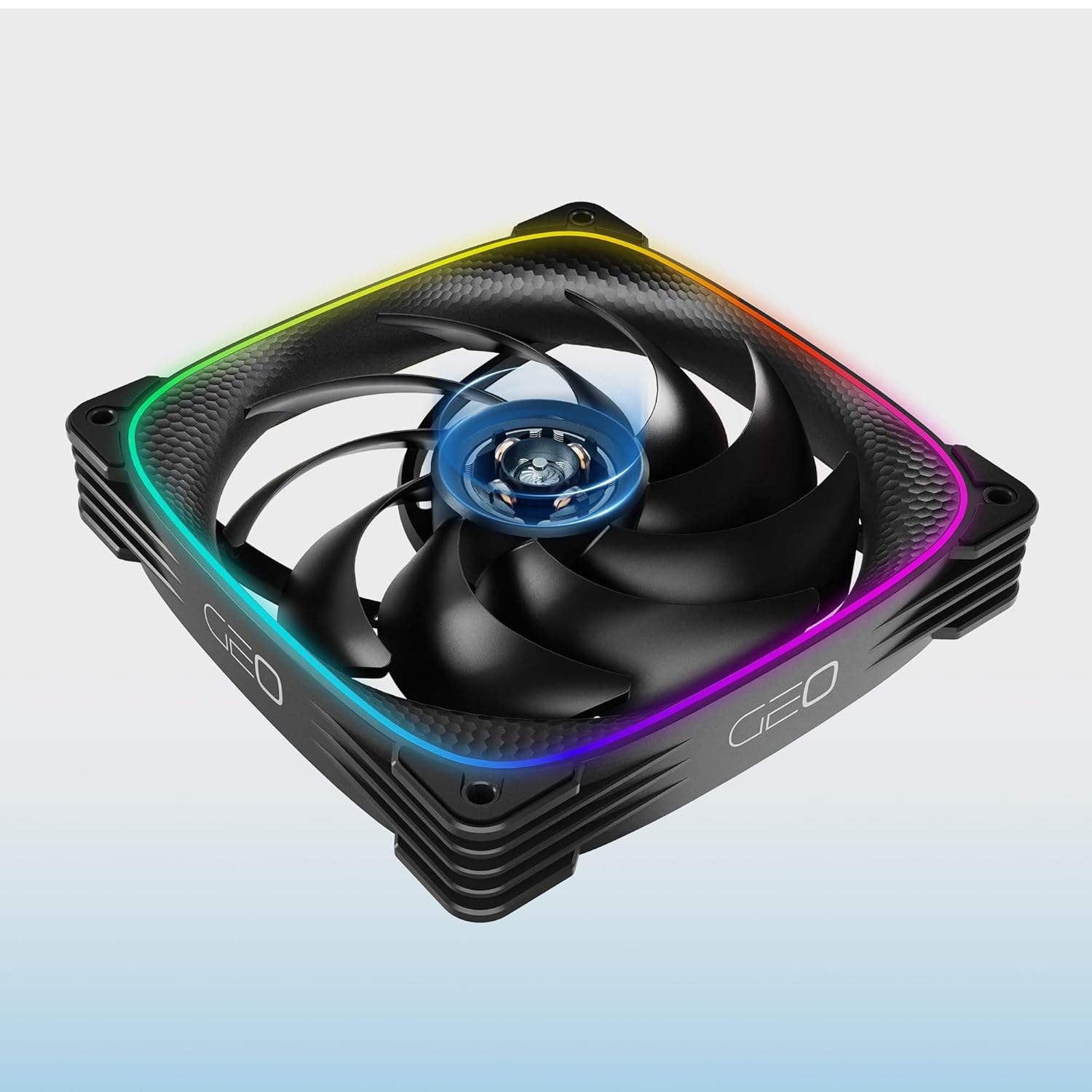 Geometric Future Squama 2503 140mm ARGB PWM Fan 3-Pack - Black - مراوح كيس كبيرة