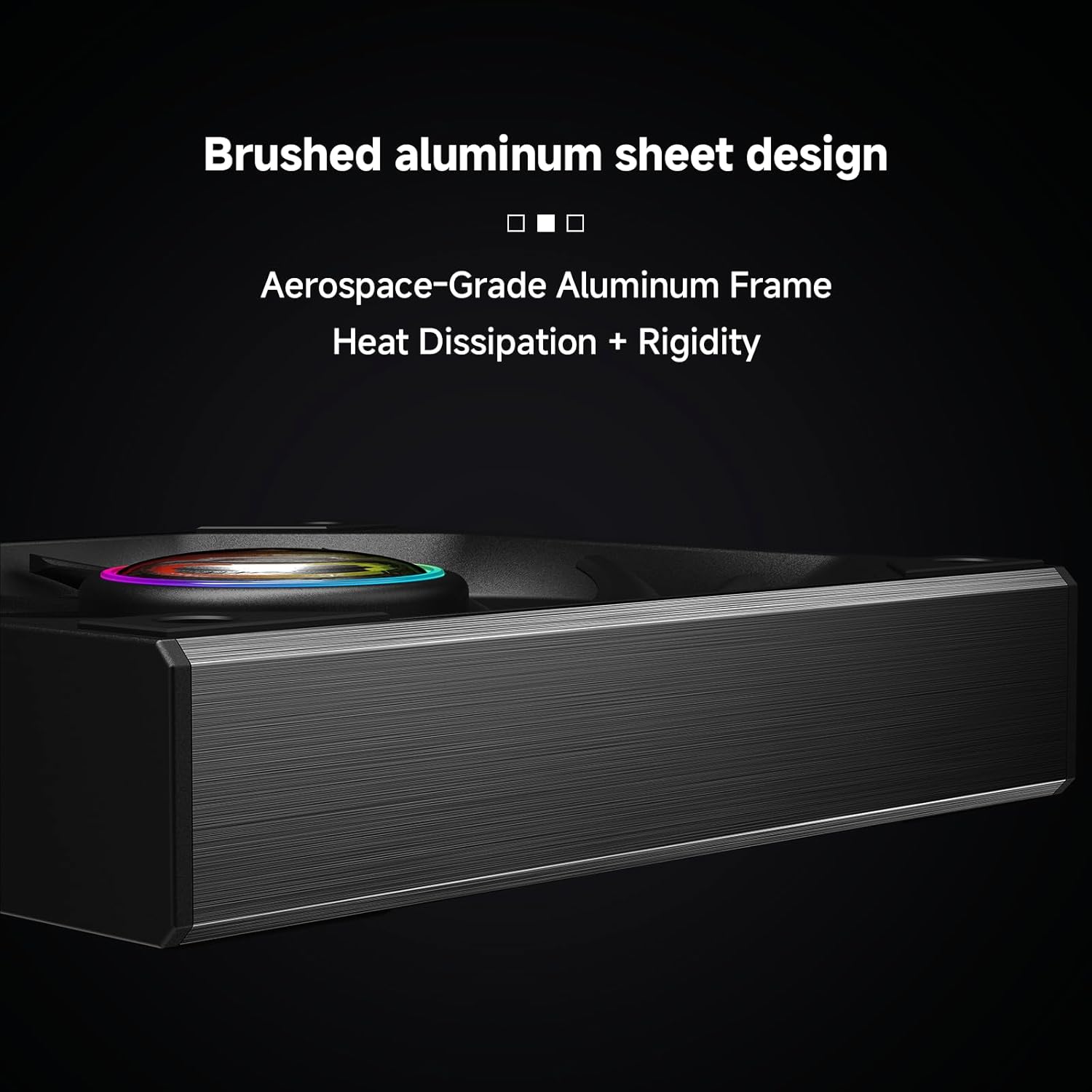 Jungle Leopard -Lite 360 PC Case Fan - Integrated Aluminum Side Light Band, Dynamic Fisheye Design with 3 x 120mm Fans, No Software Required RPM Display(Black) - مراوح