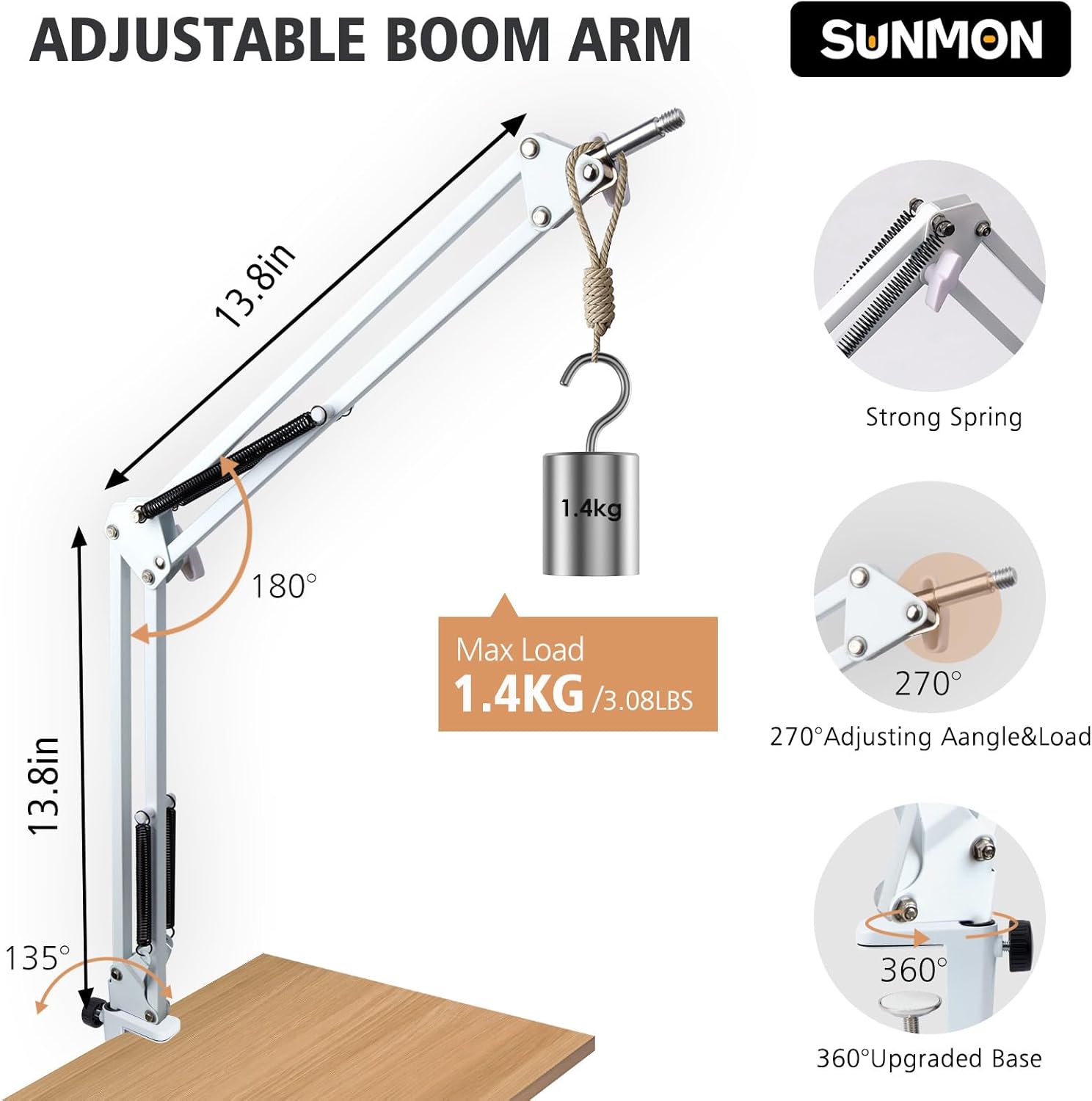 FIFINE XLR/USB Gaming Microphone Set, Dynamic PC Mic for Streaming Podcasting, Computer RGB Mic Kit with Boom Arm Stand, Mute Button, Headphones Jack, for Recording Vocal Voice-Over-AmpliGame AM8T - White - مايك مع ستاند أبيض