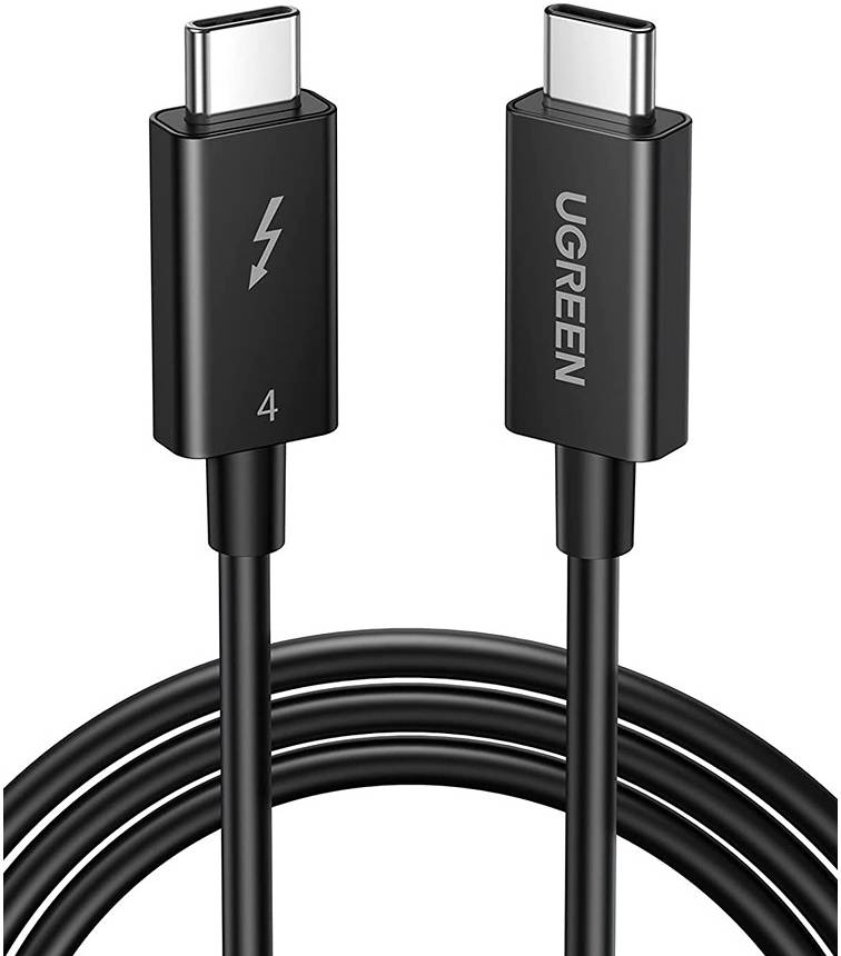 UGREEN USB-C to USB-C Thunderbolt 4 Cable 0.8m (Black) 8K-كيبل ثندربلد