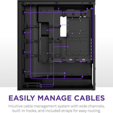 حقيبة NZXT H7 Flow mid-Tower ATX Airflow باللون الأسود - كيس أسود