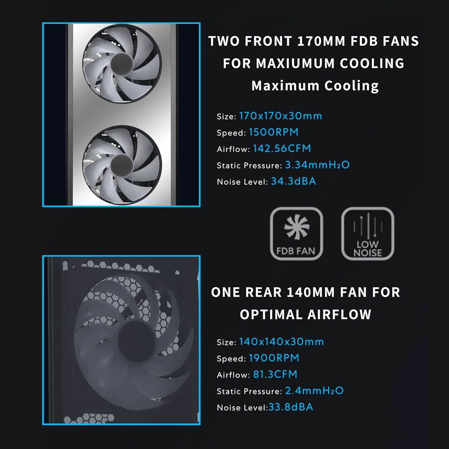 Lian Li LANCOOL 217 INF Infinity Mirror Computer Case, Mid-Tower ATX PC Case with Pre-Installed Fans, Black - كيس اسود
