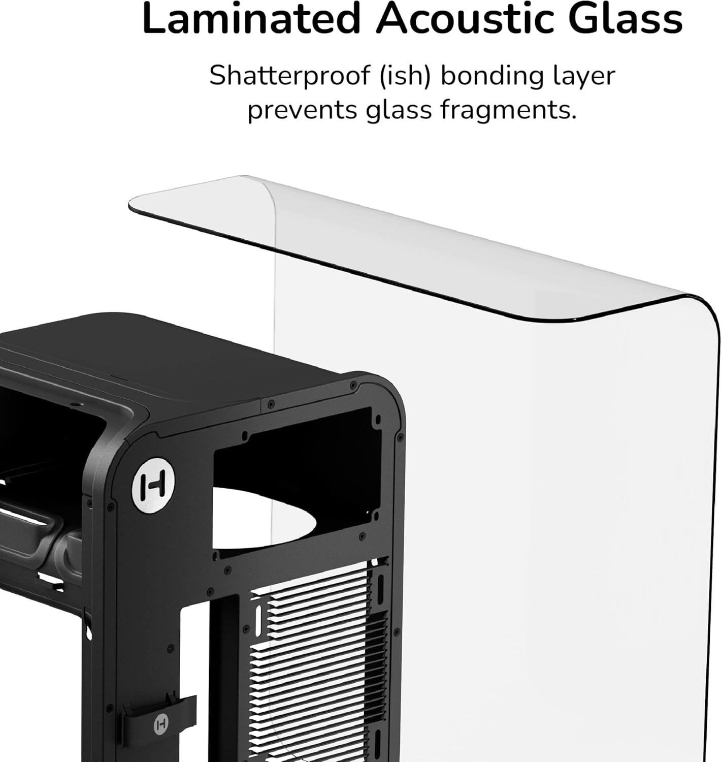 HYTE X50 Modern Performance ATX Mid-Tower PC Gaming Case Pitch Black, Curved Glass, High-Airflow Design - كيس