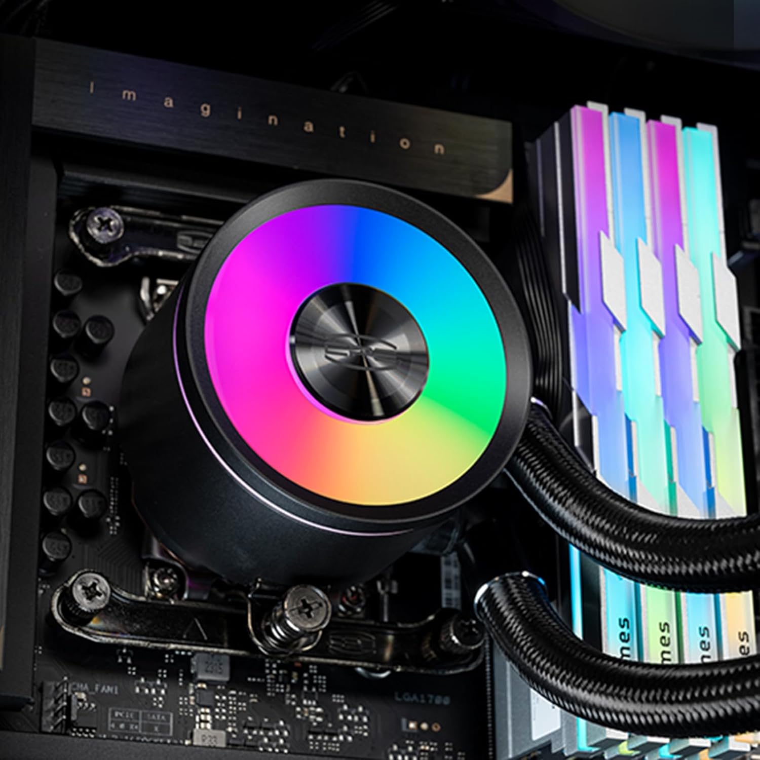 PCCOOLER CPS DA360 PRO ARGB BK CPU Liquid Cooler for Desktop, 360mm CPU AIO Water Cooler with 120mm ARGB Fans, Infinite Halo ARGB Water Cooling PC for LGA 115X/1200/1700/1851/20XX, AMD AM4 AM5 Black
