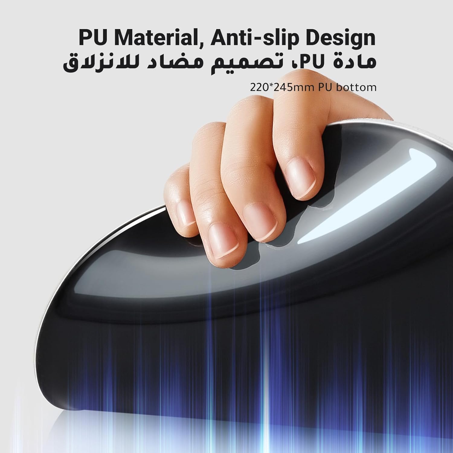 UGREEN Ergonomic Mouse Pad with Wrist Rest | Skin-friendly Fabric | PU Material | Anti-slip Design | Ergonomic Design | Curved Edges | More than Durablet - حصيرة ماوس