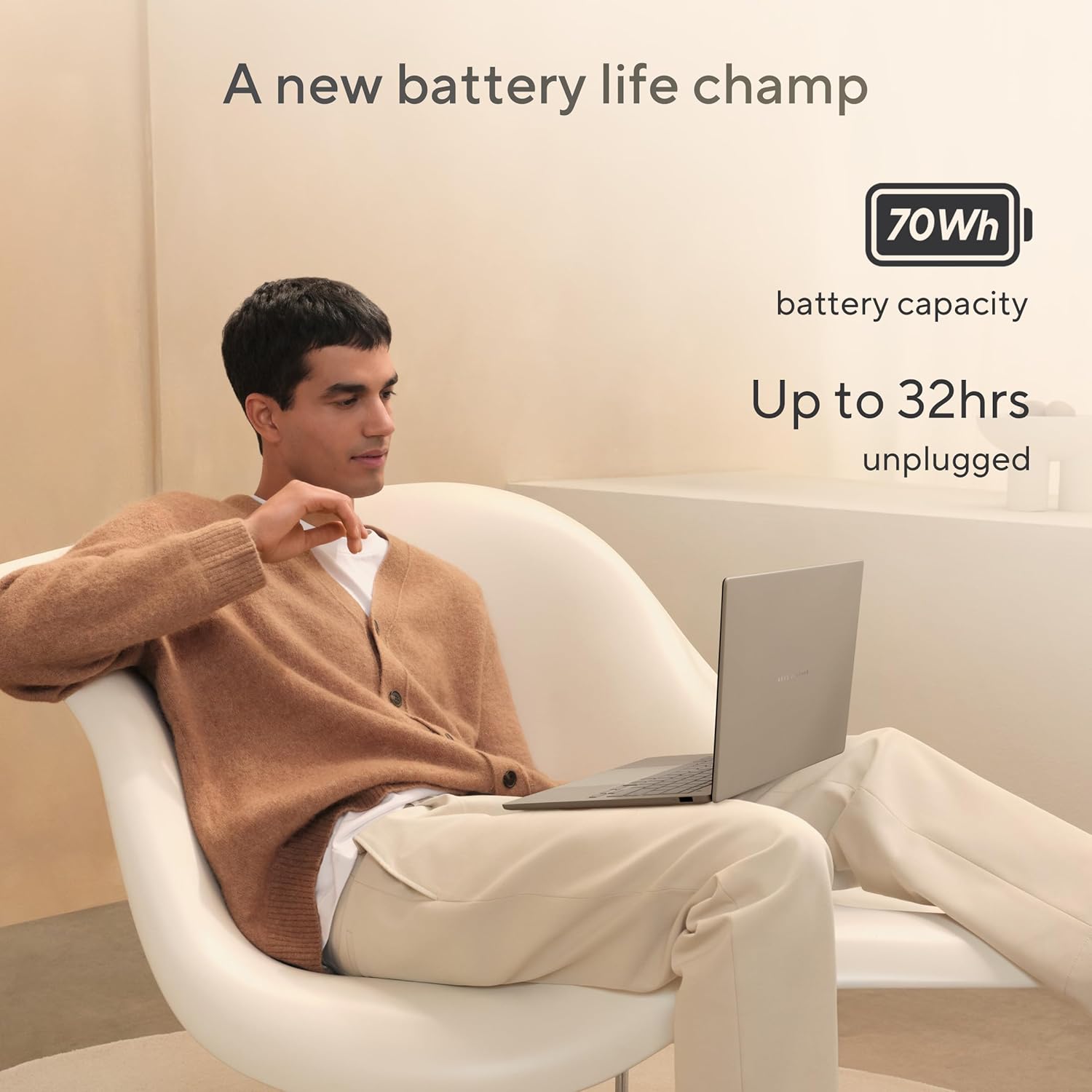 Asus Zenbook 14 Laptop UX3407QA-QD180W, 14-inch, OLED 60Hz Purwa SE Qualcomm Hexagon, 16GB RAM, 1TB SSD - لابتوب