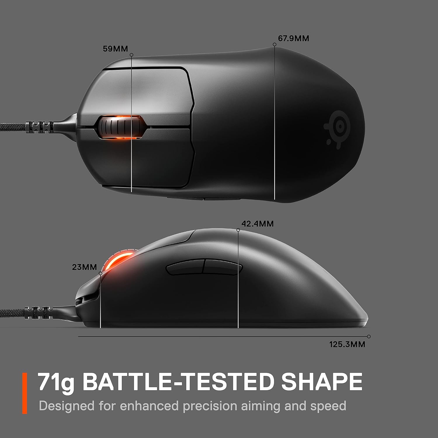 SteelSeries Prime Mouse Esports Performance Gaming Mouse 18000 DPI | 62533 - Black - ماوس أحترافي