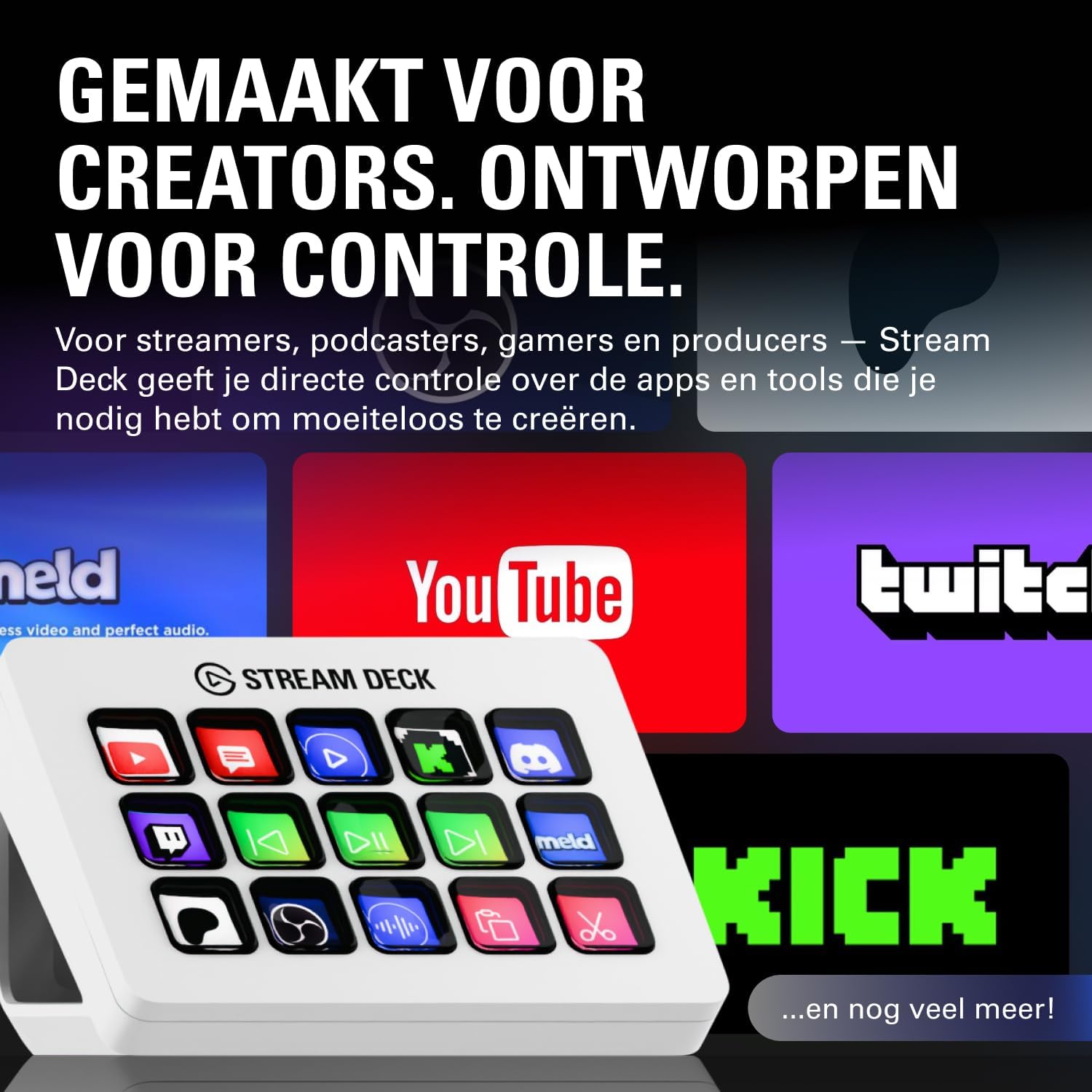 Elgato Stream Deck MK.2 White – Studio Controller, 15 macro keys, trigger actions in apps and software like OBS, Twitch, YouTube and more, works with Mac and PC