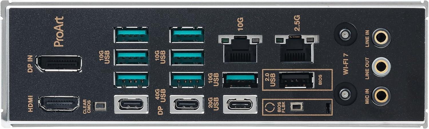 ASUS ProArt X870E-CREATOR WiFi AMD AM5 X870E ATX Motherboard PCIe® 5.0 x16 Slots with Full Support for Next-gen GPUs, 16+2+2 Power Stages, DDR5, Dual USB4®, 10 Gb & 2.5 Gb LAN, WiFi 7, Four M.2 Slots - لوحه ام