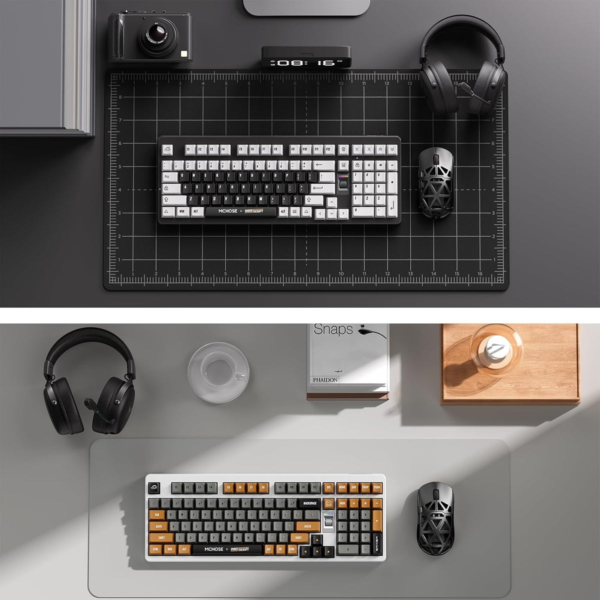 MCHOSE x Unbox Therapy UT98 Wireless Mechanical Keyboard – Classic Therapy Edition (Black & White) - كيبورد ميكانيكي