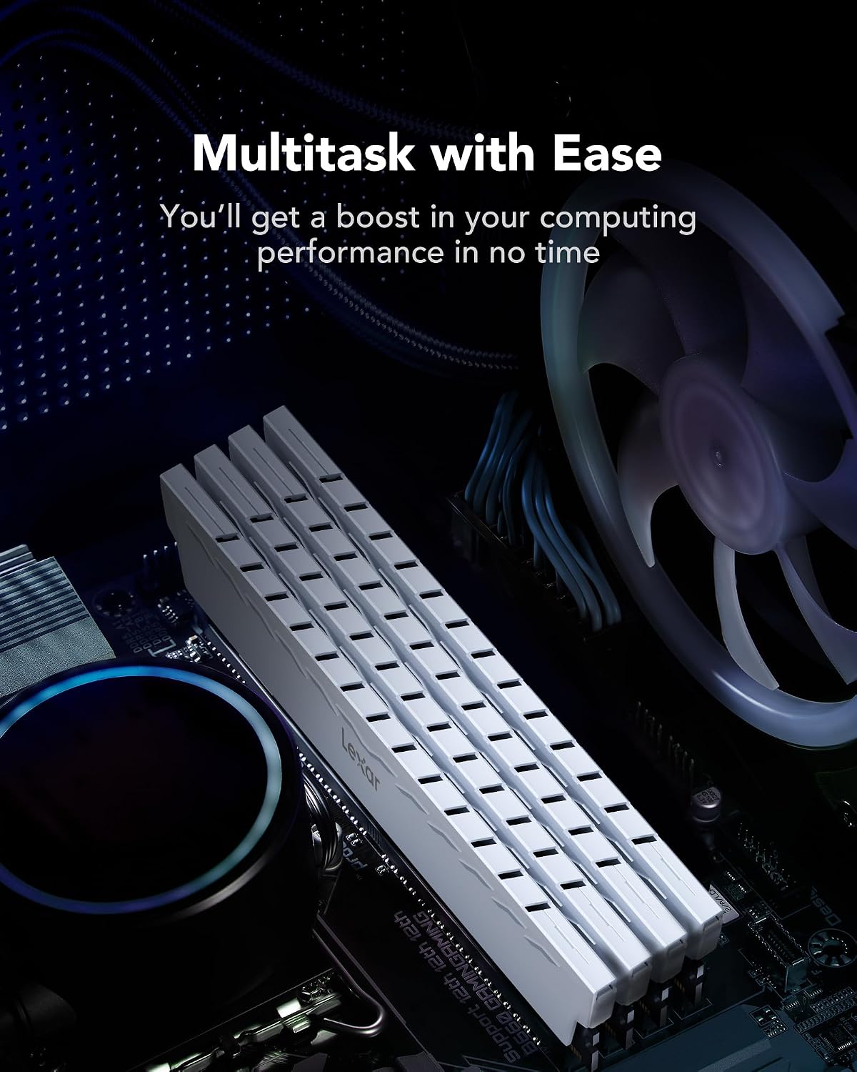 Lexar THOR 32GB Kit (2×16GB) DDR4 3600MHz RAM – High-Performance Gaming Memory with Aluminum Heat Spreader- White - رام