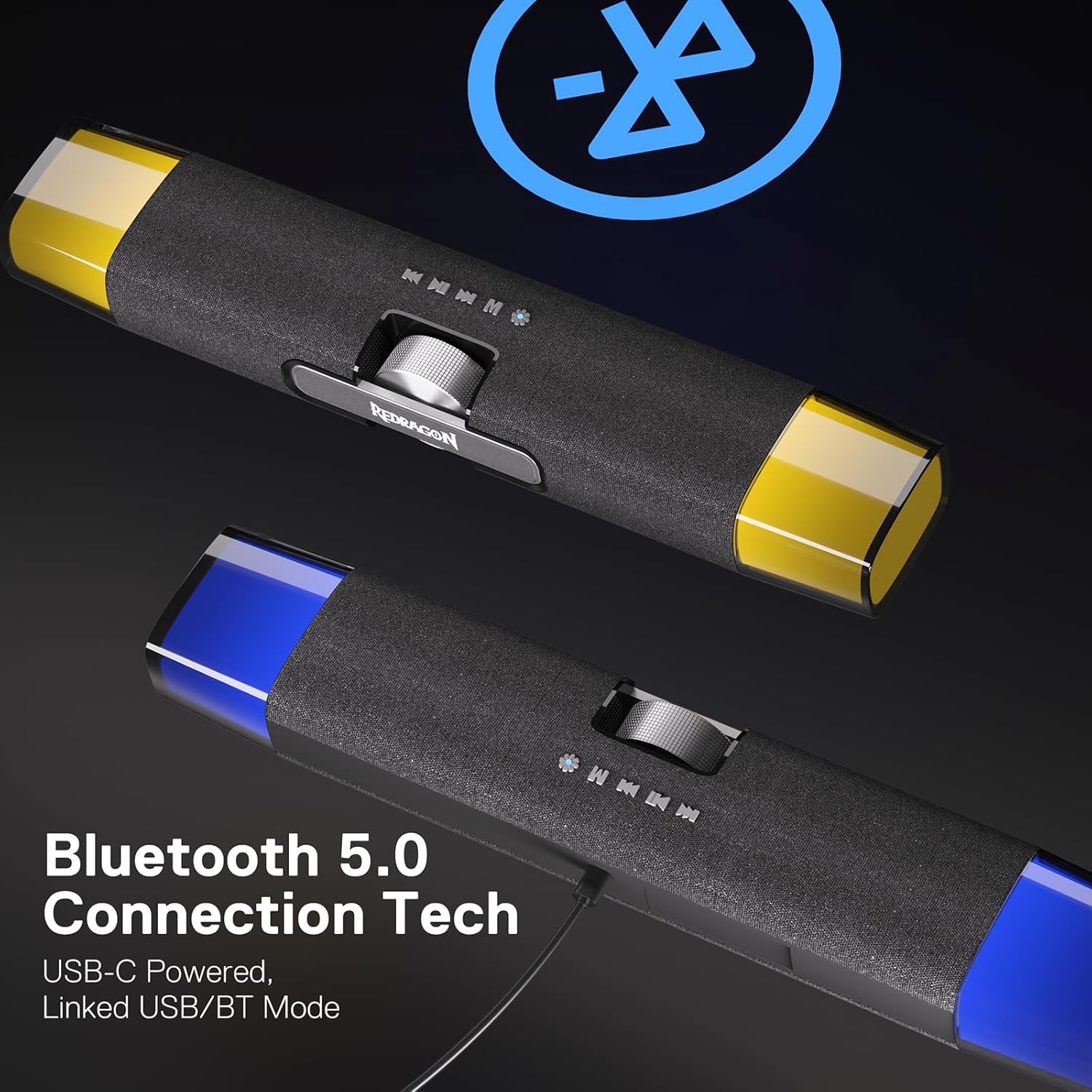 Redragon GS512 RGB Speakers Stereo Soundbar w/BT 5.0/USB Mode RGB - مكبر صوب