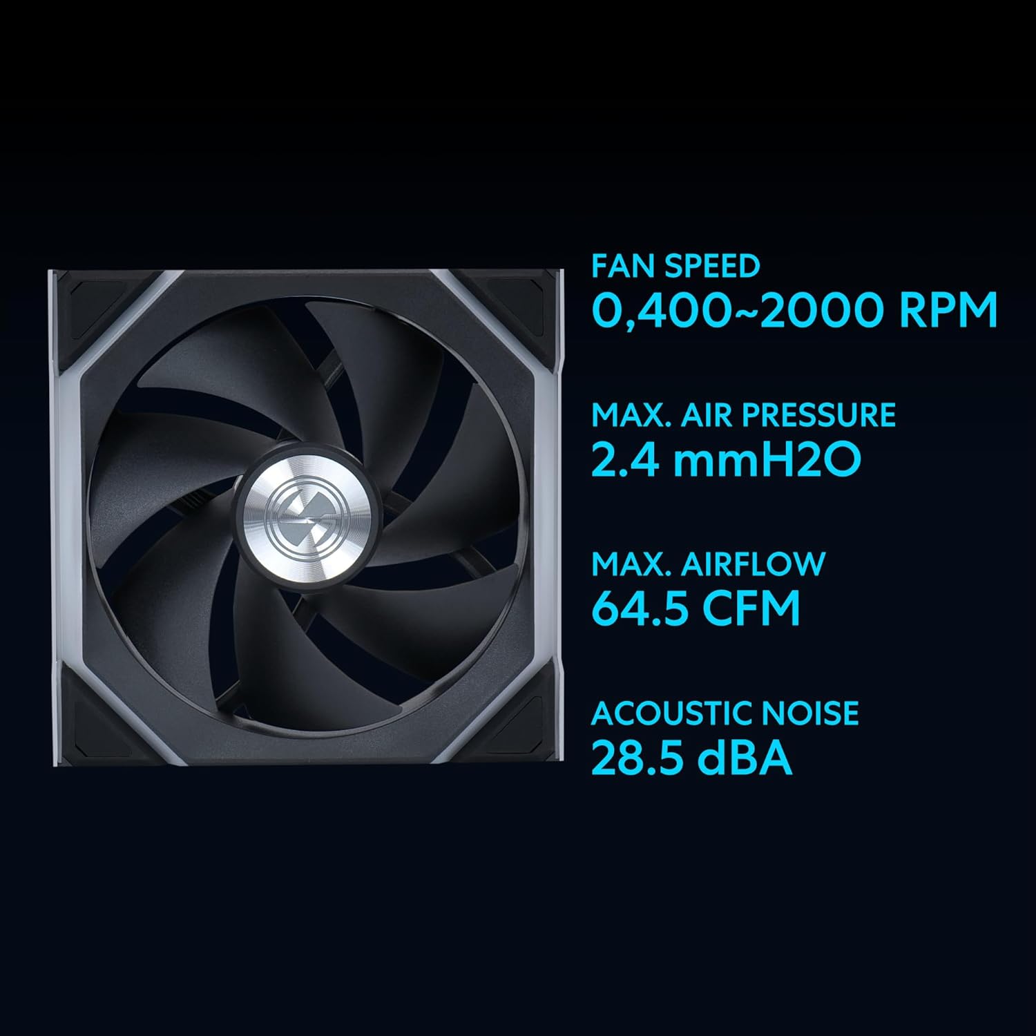 Lian Li UNI FAN SL Wireless 120mm – Black (Single Pack) ARGB PWM PC Fan- مروحة