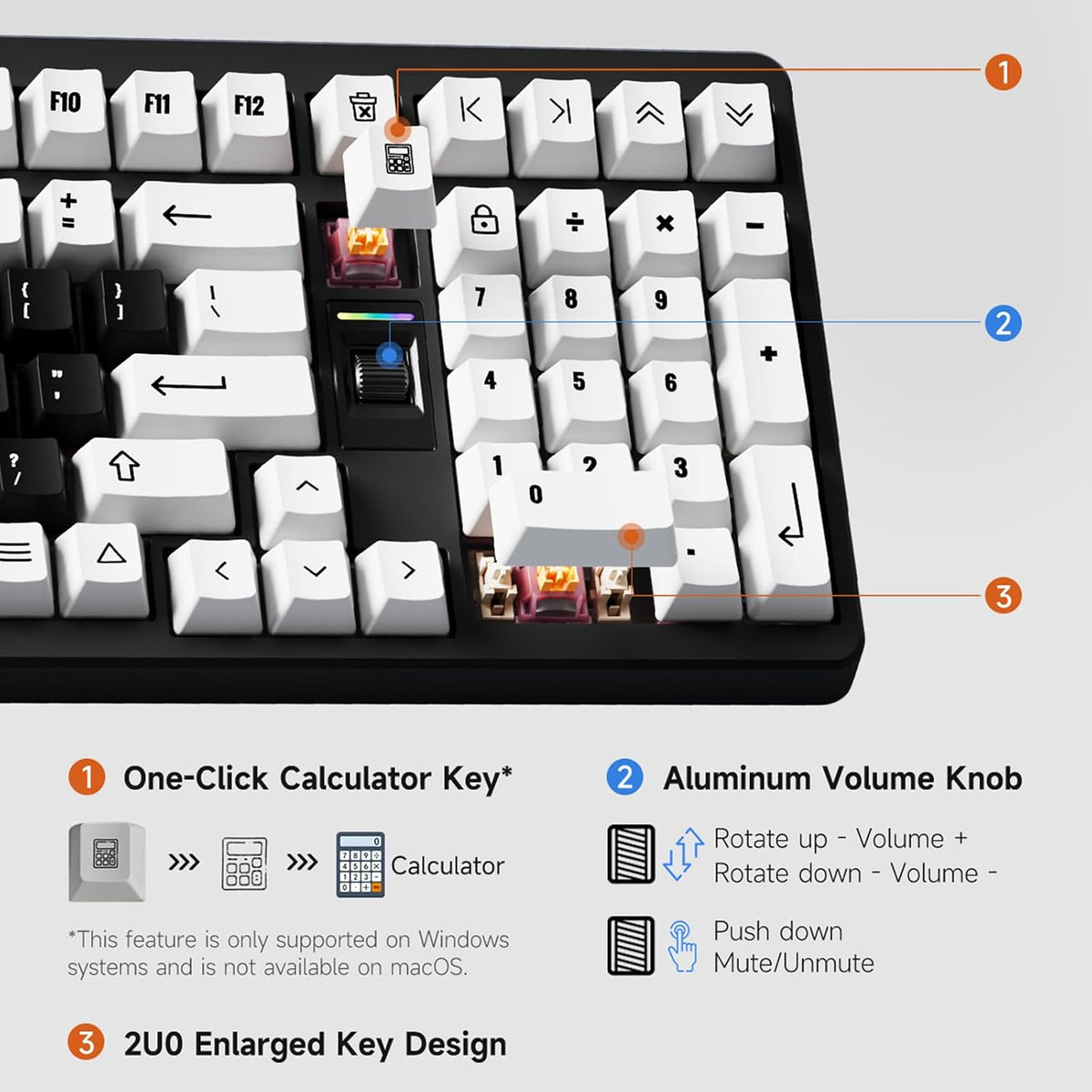 MCHOSE x Unbox Therapy UT98 Wireless Mechanical Keyboard – Classic Therapy Edition (Black & White) - كيبورد ميكانيكي