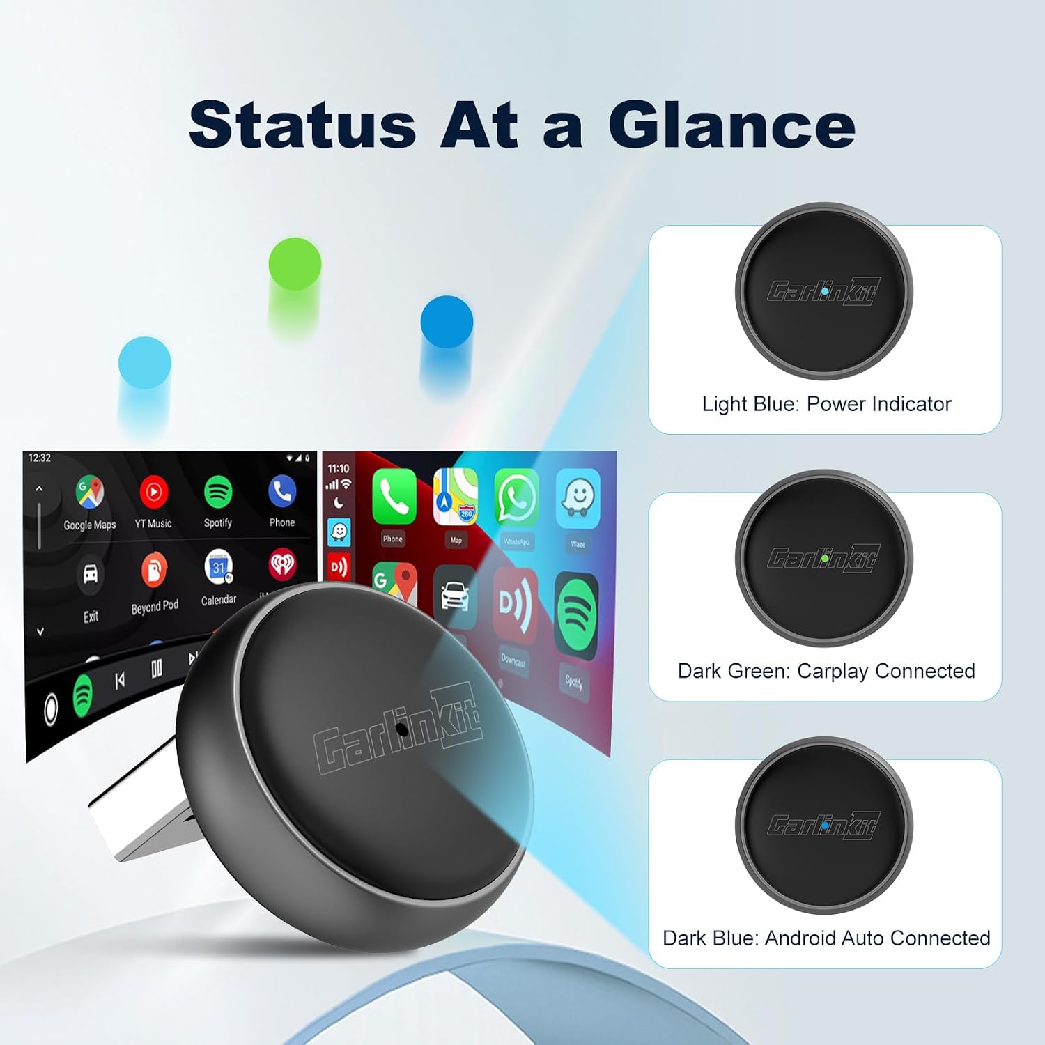 Carlinkit Mini Ultra3 Adapter – Converts Factory Wired CarPlay to Wireless CarPlay & Android Auto (USB-A / Type-C) - قطعة تحويل الكاربلاي الى لاسلكي