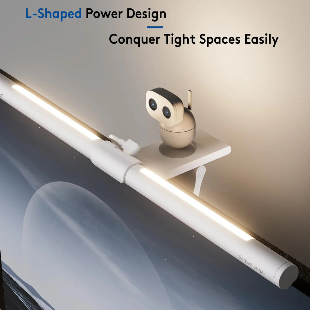 Quntis Monitor Light Bar with Remote White, Eye-Care No Glare, Office Desk Lamp Backlight, white - شريط إضائة للشاشة