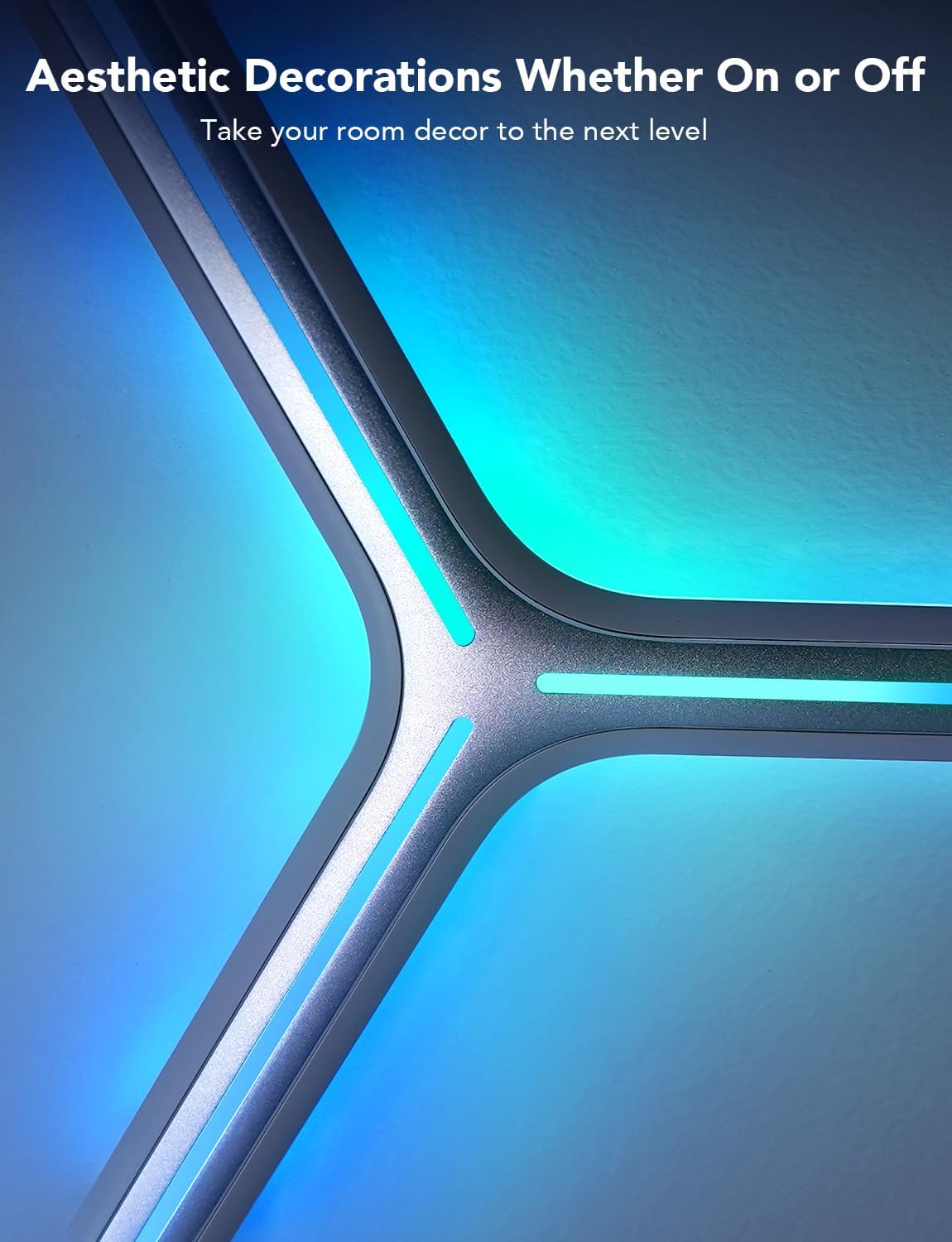 Govee Glide Y-Shape LED Light Panels 7-Pack (H6065) – 3D Metallic Smart RGBIC Wall Panels - إضاءة حائط