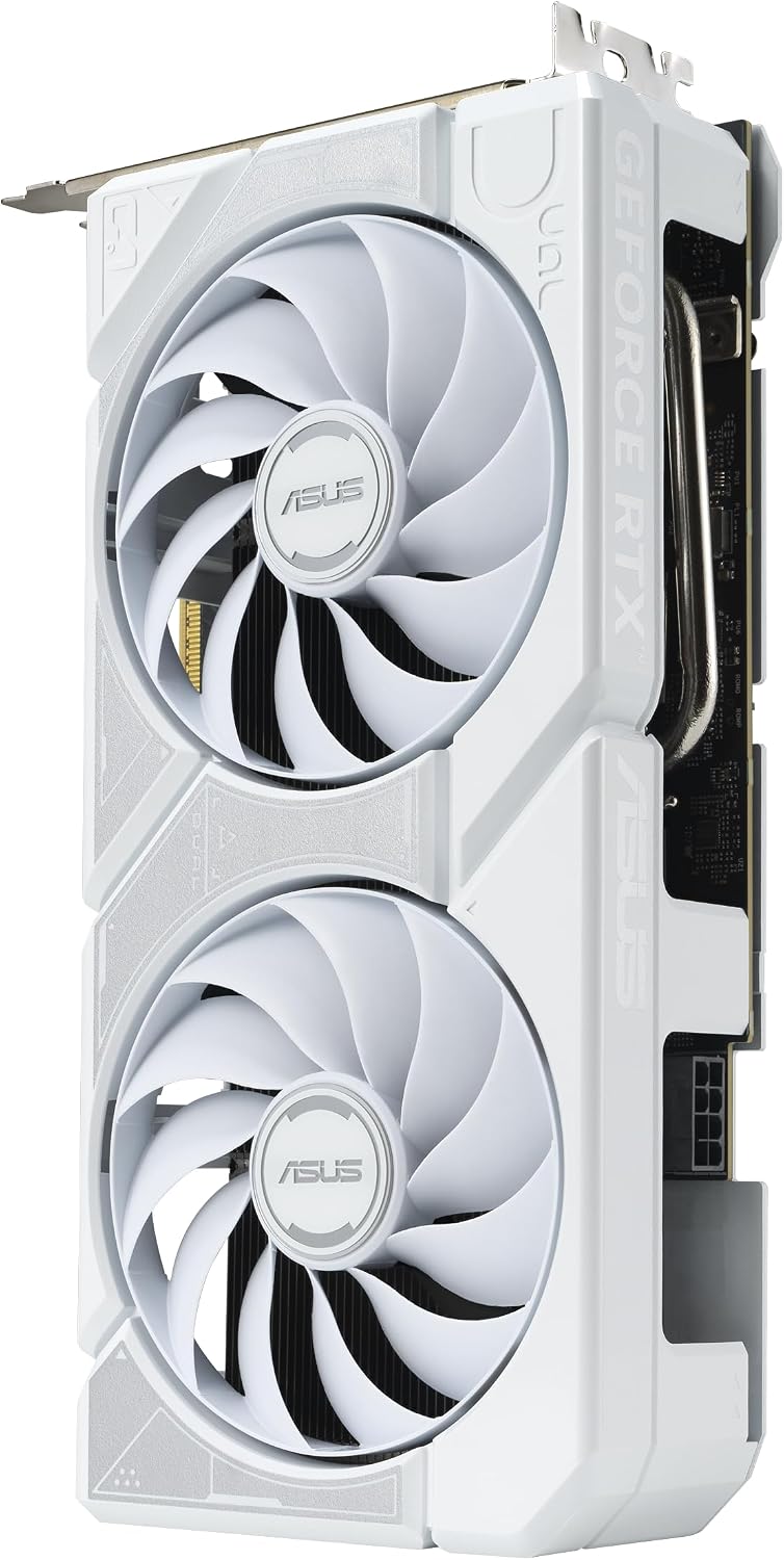 ASUS Dual GeForce RTX 5060 Ti 16GB GDDR7 White OC Edition Graphics Card – PCIe 5.0, Axial-tech Fans & All-White Aesthetic - كرت شاشة أبيض