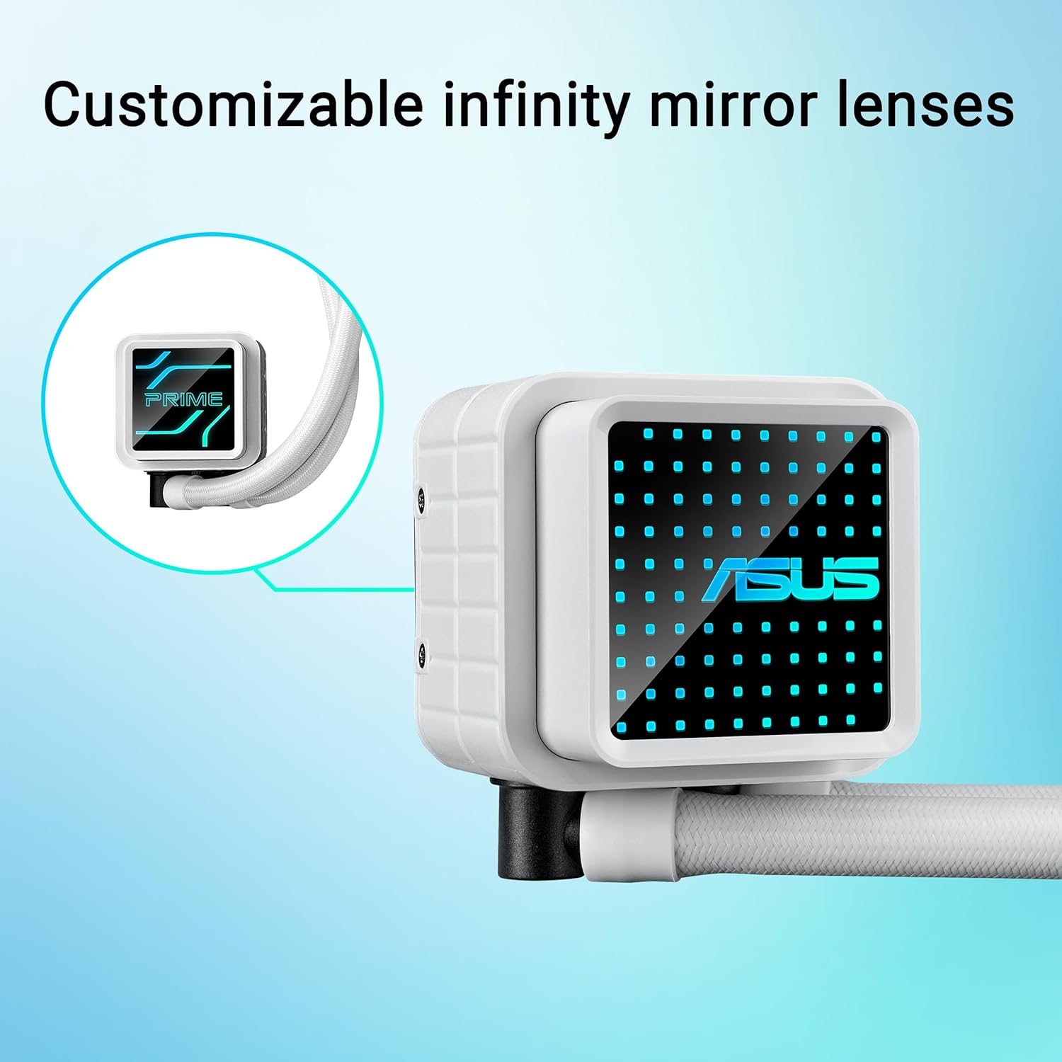 ASUS Prime LC 360 ARGB White Edition all-in-one CPU liquid cooler with special CPU contact area  - مبرد مائي أبيض