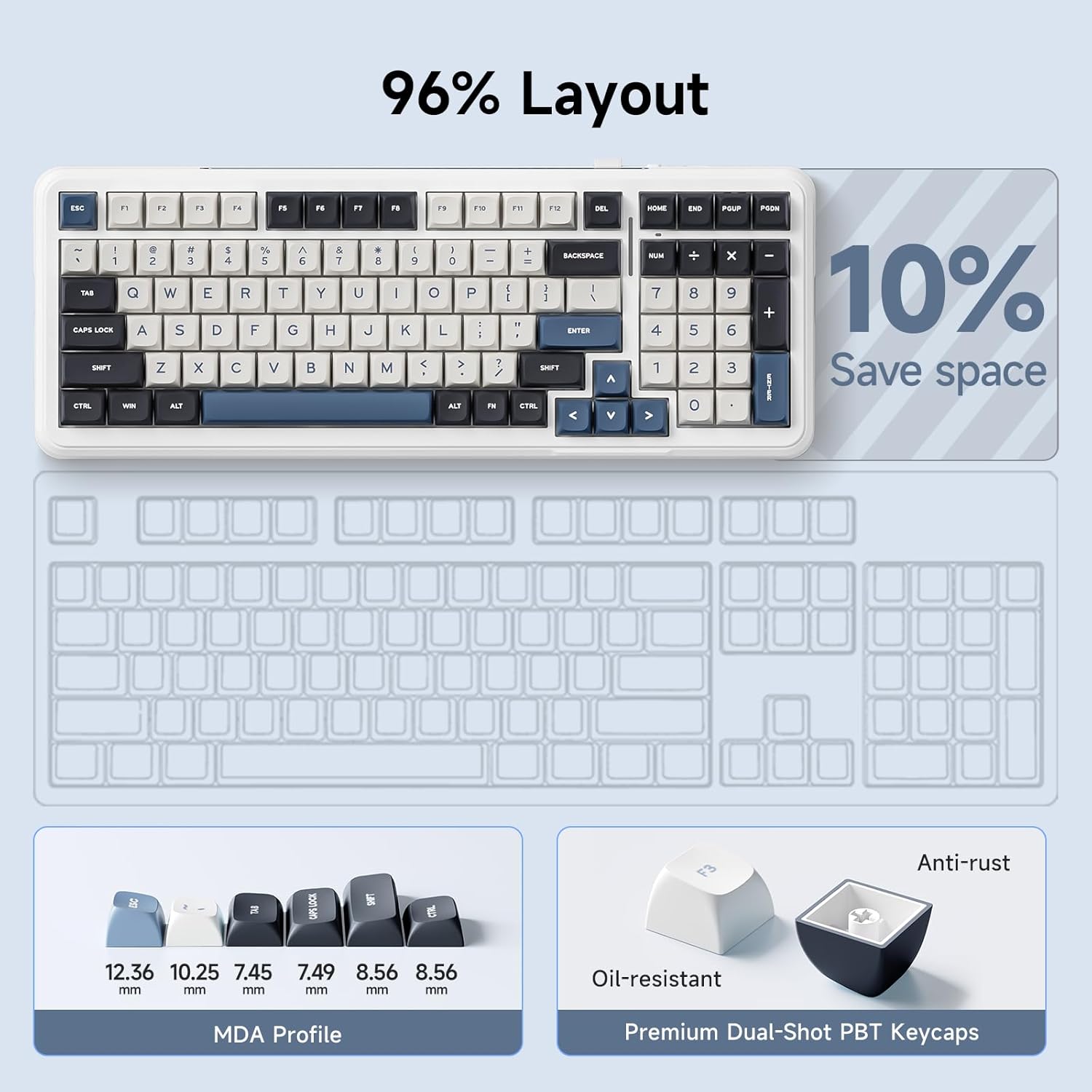 MCHOSE K99 V2 Mountains Gradient Wireless Gasket Mount Mechanical Keyboard - كيبورد ميكانيكي