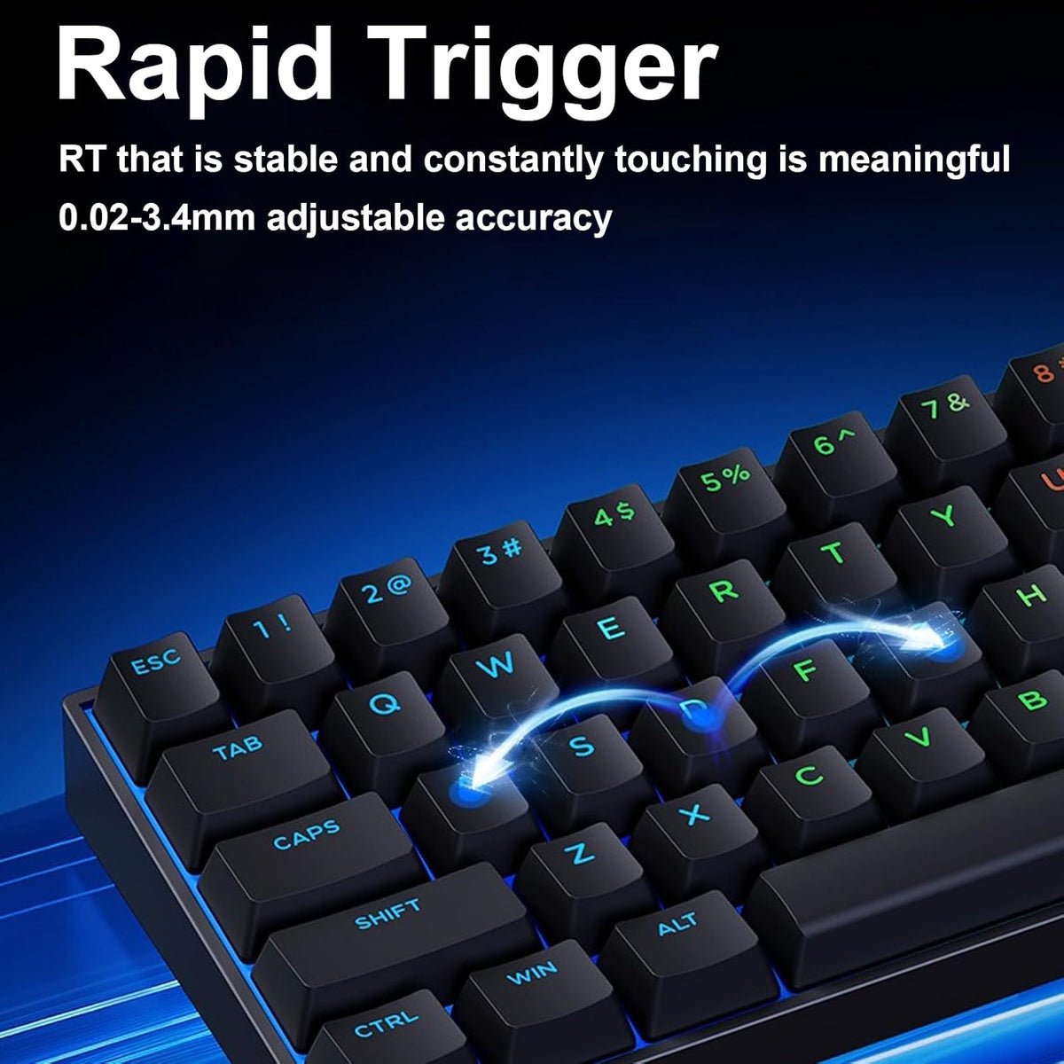 MCHOSE Ace68 E-sport Magnetic Switch 65% Wired Gaming Keyboard – Ice Blue Magnetic Switch White - كيبورد مغناطيسي أبيض