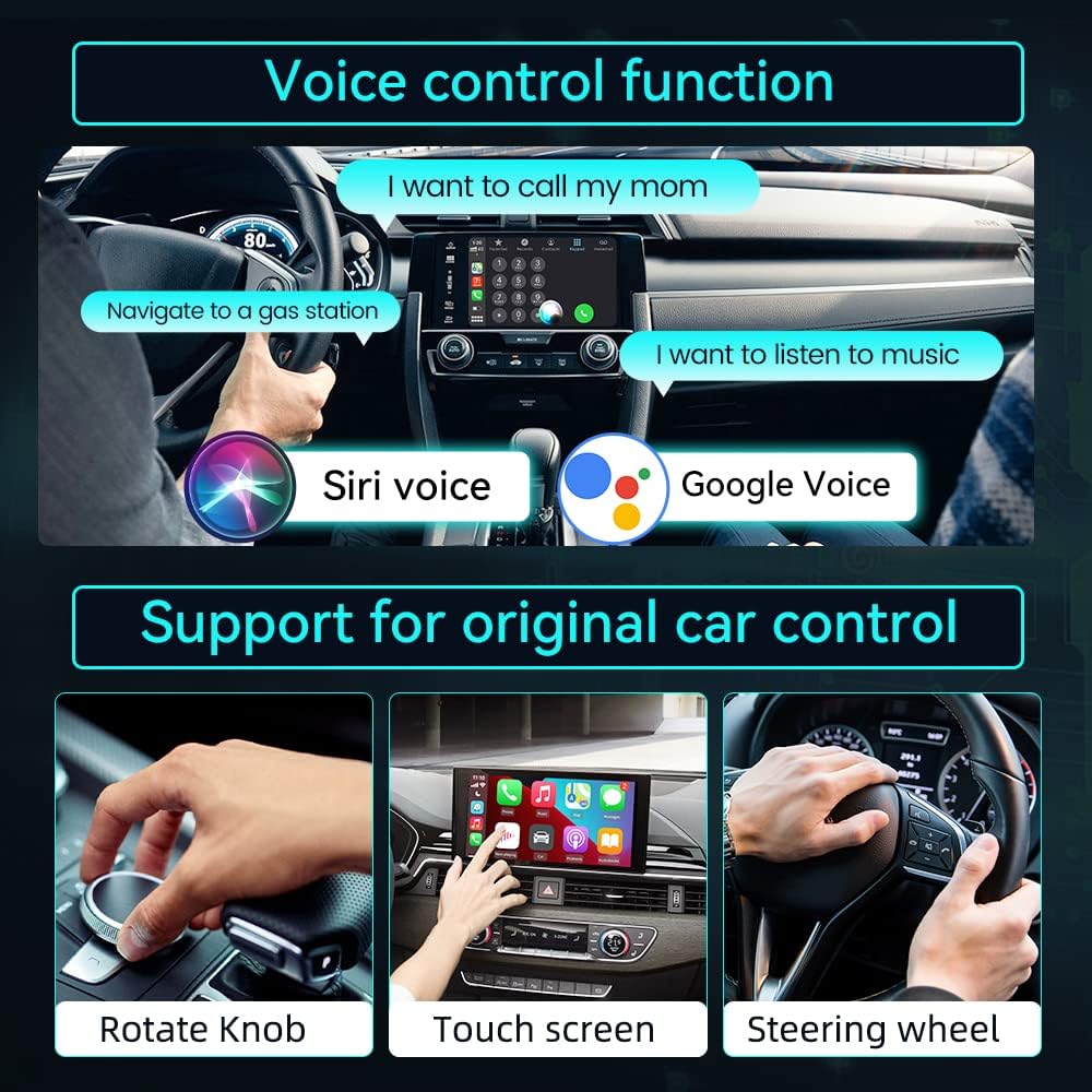 Carlinkit 5.0 2air Wireless CarPlay & Android Auto Adapter (Dual Channel, 5.8GHz Wi-Fi, Plug & Play) - قطعة تحويل الكاربلاي الى لاسلكي