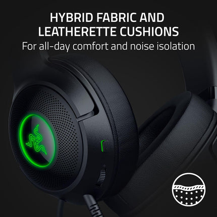 سماعة رأس Razer Kraken Kitty V2 USB سلكية RGB: كروما كيتي آذان - أسود - سماعة رأس 