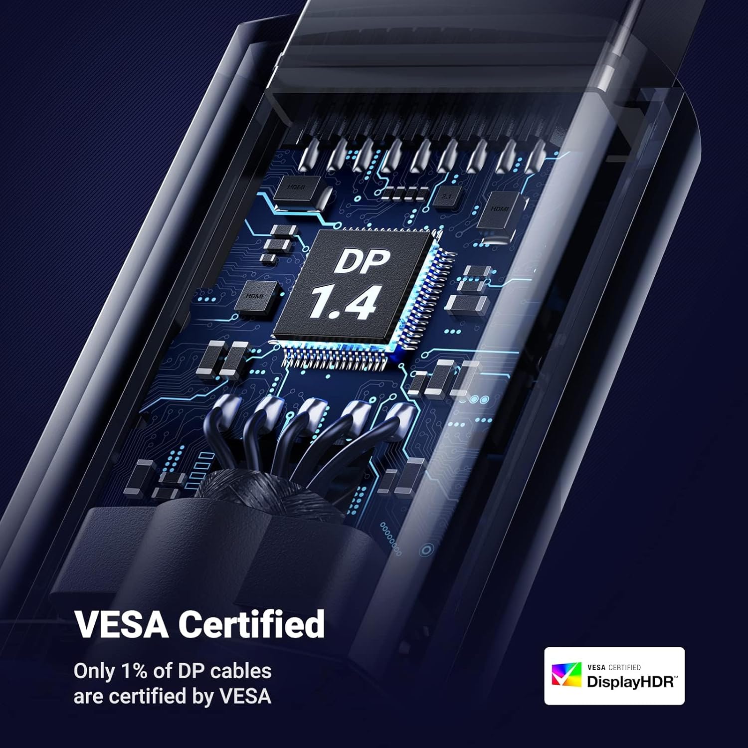 UGREEN DisplayPort 1.4 Cable 8K@60Hz 4K@144Hz, 6.6 FT (2M) DP to DP High Speed HDR HBR3 DSC Monitor Graphics Card PC Laptop - 2M كيبل