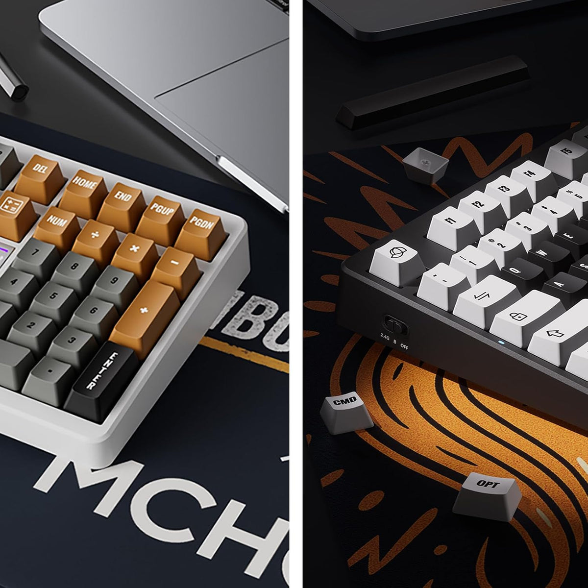 MCHOSE x Unbox Therapy UT98 Wireless Mechanical Keyboard – Classic Therapy Edition (Black & White) - كيبورد ميكانيكي